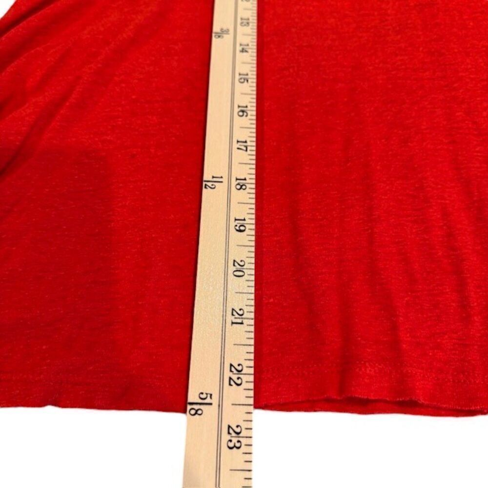 Free People‎ Meant to Be Tee Linen Blend Red Lace Sleeveless Slub Oversized XS - Picture 9 of 10